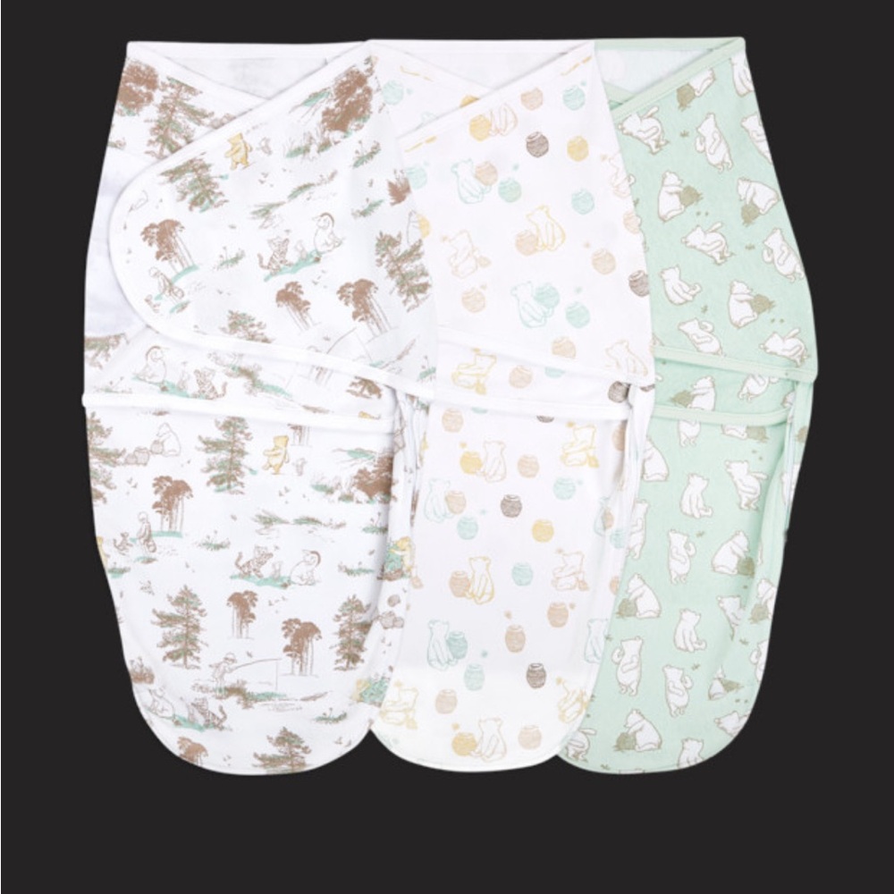 Cozy Baby Swaddle Set - Green, White, Cream